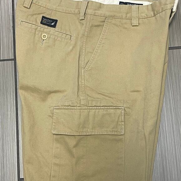 y2k grunge streetwear loose fit Nautica Explorer cargo pants mens 34 khaki - Picture 8 of 12